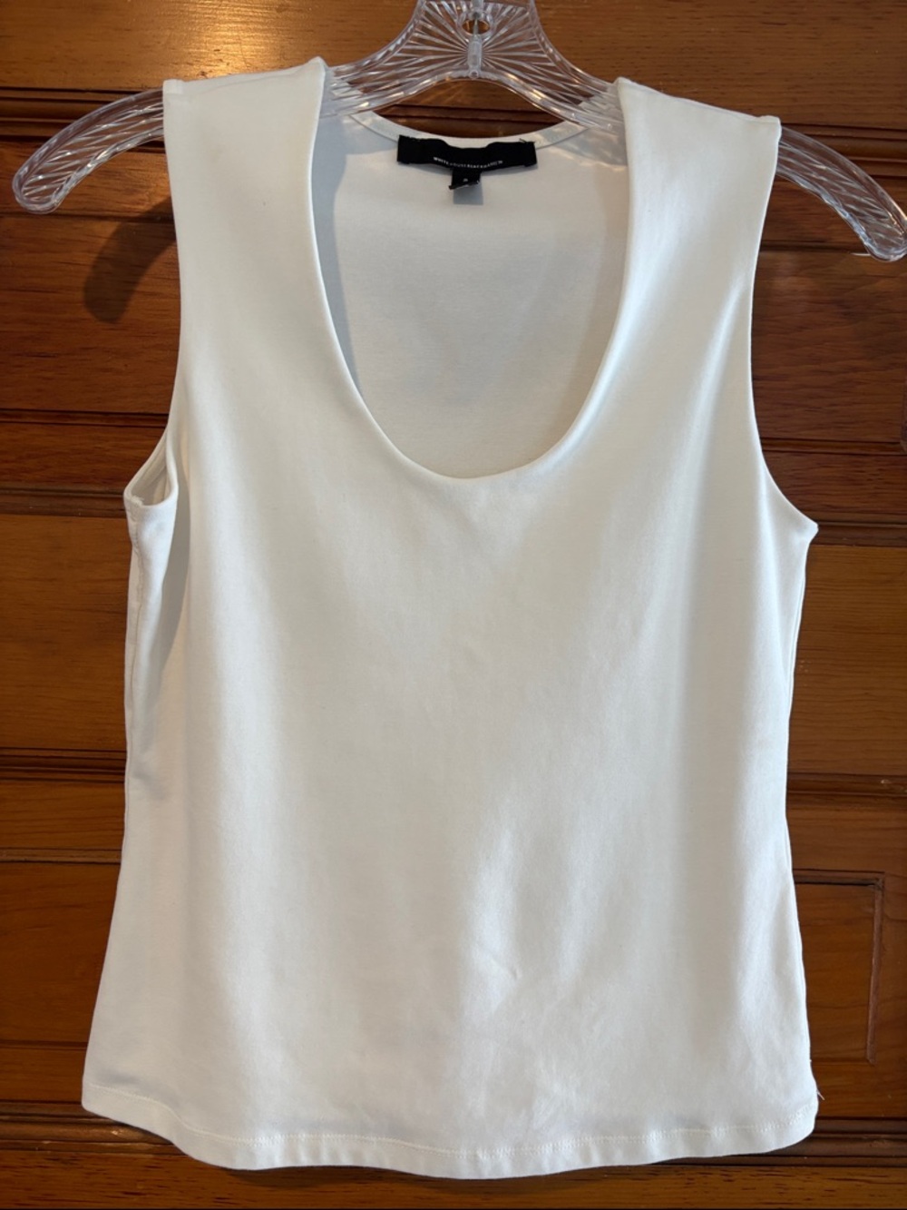 White House Black Market Cream Scoop Neck Tank